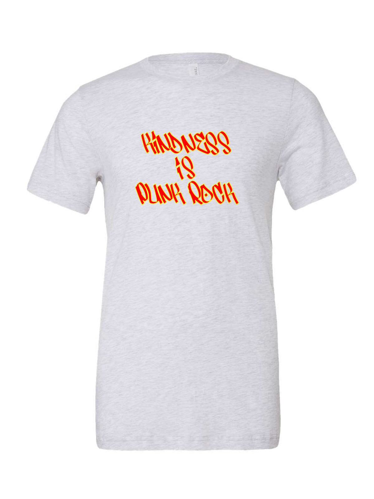 Kindness is Punk Rock on a white t-shirt