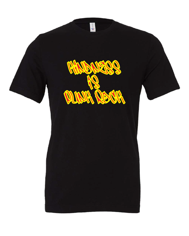 Kindness is Punk Rock design on a black t-shirt