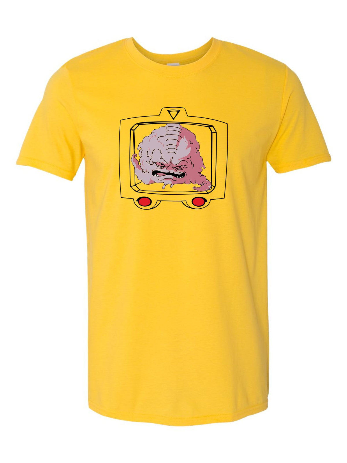 Krang Costume design on a daisy yellow t-shirt