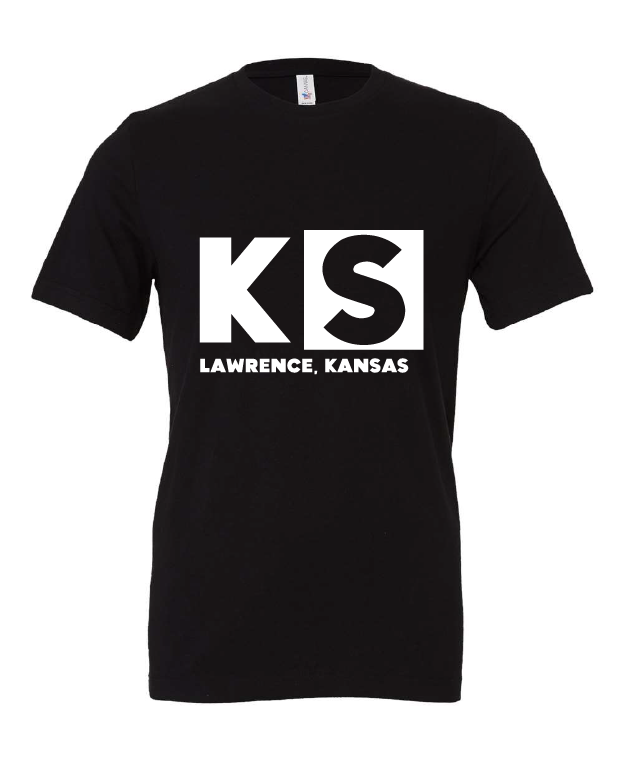 Lawrence, KS Cartoon Network Logo design on a black t-shirt