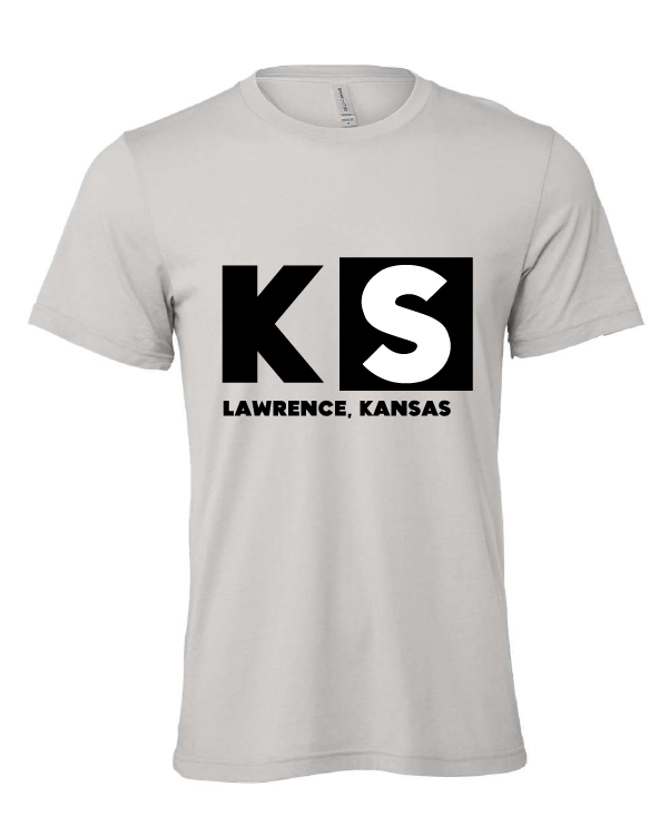 Lawrence, KS Cartoon Network Logo design on a gray t-shirt