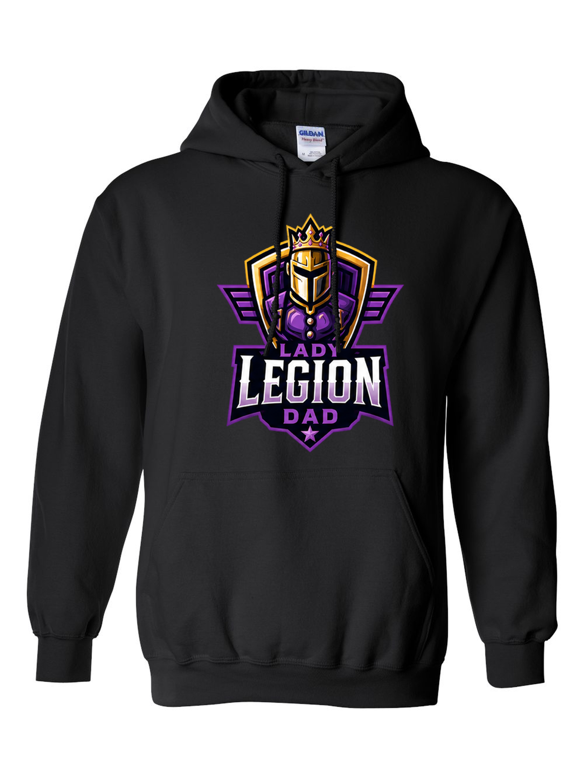 Lady Legion Family Hoodie, Dad badge, black