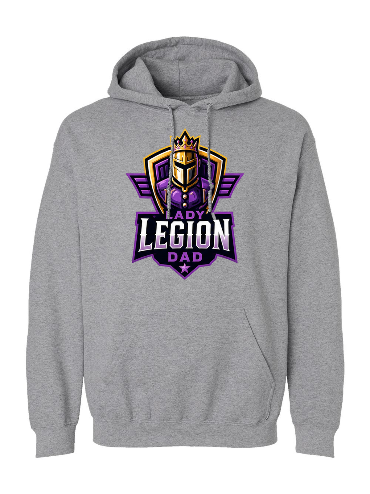 Lady Legion Family Hoodie, Dad badge, sport grey