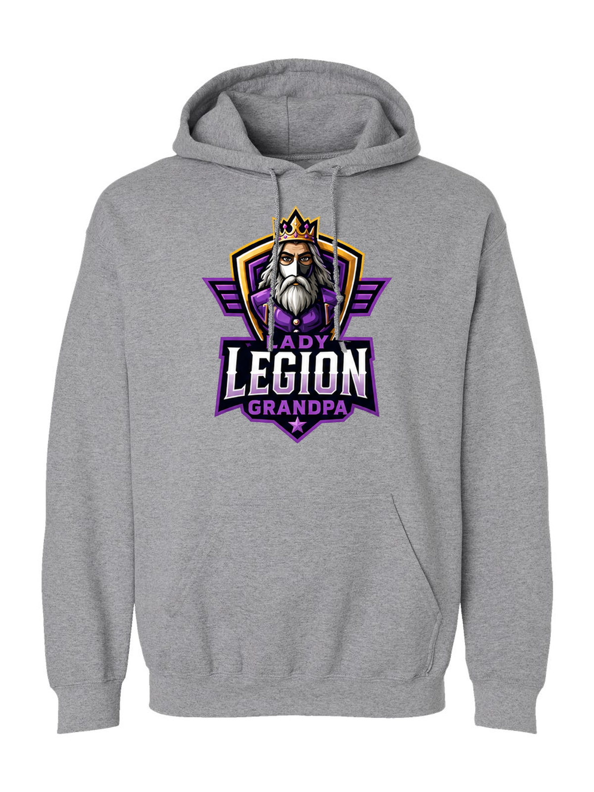 Lady Legion Family Hoodie, Grandpa badge, sport grey