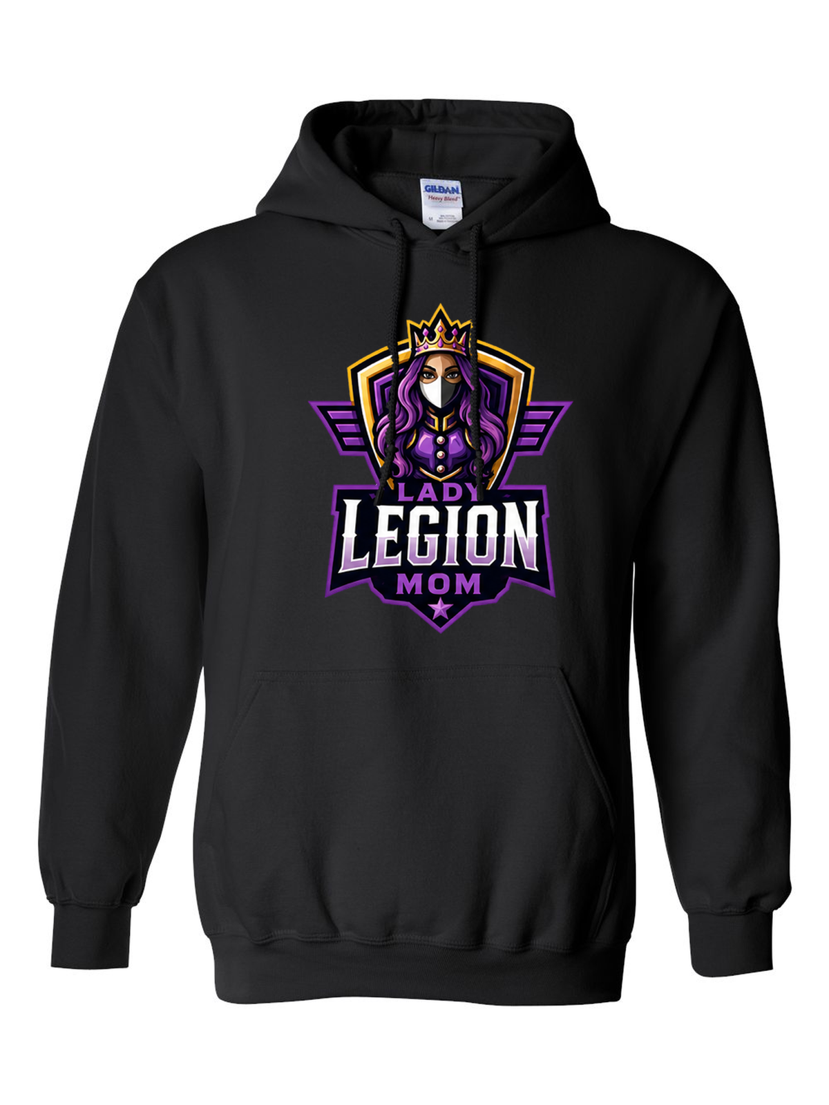 Lady Legion Family Hoodie, Mom badge, black