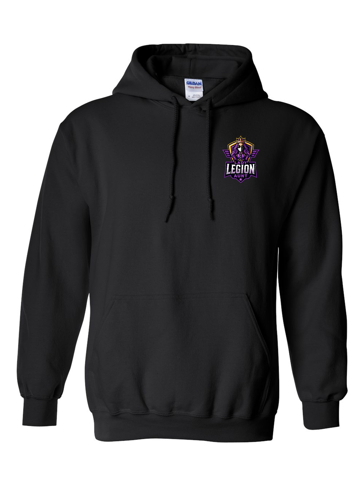 Lady Legion Family Pocket Hoodie, Aunt badge, black