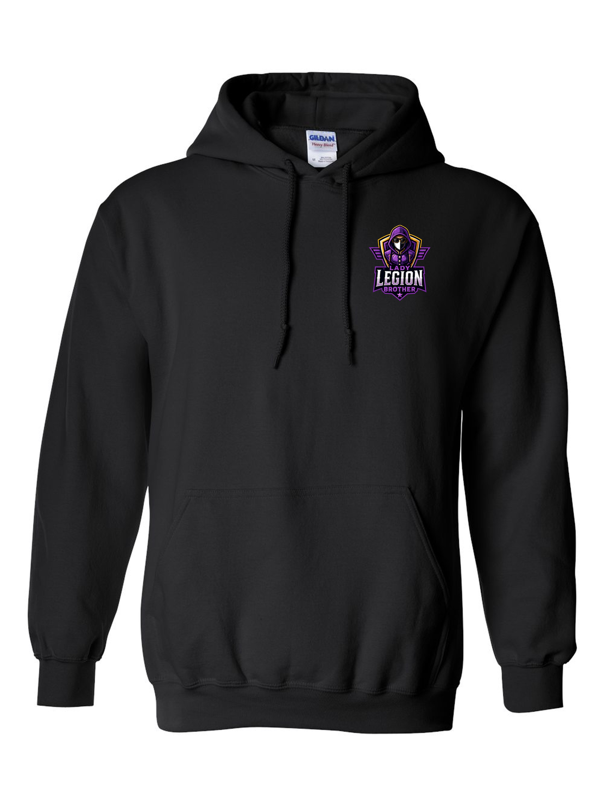 Lady Legion Family Pocket Hoodie, Brother badge, black