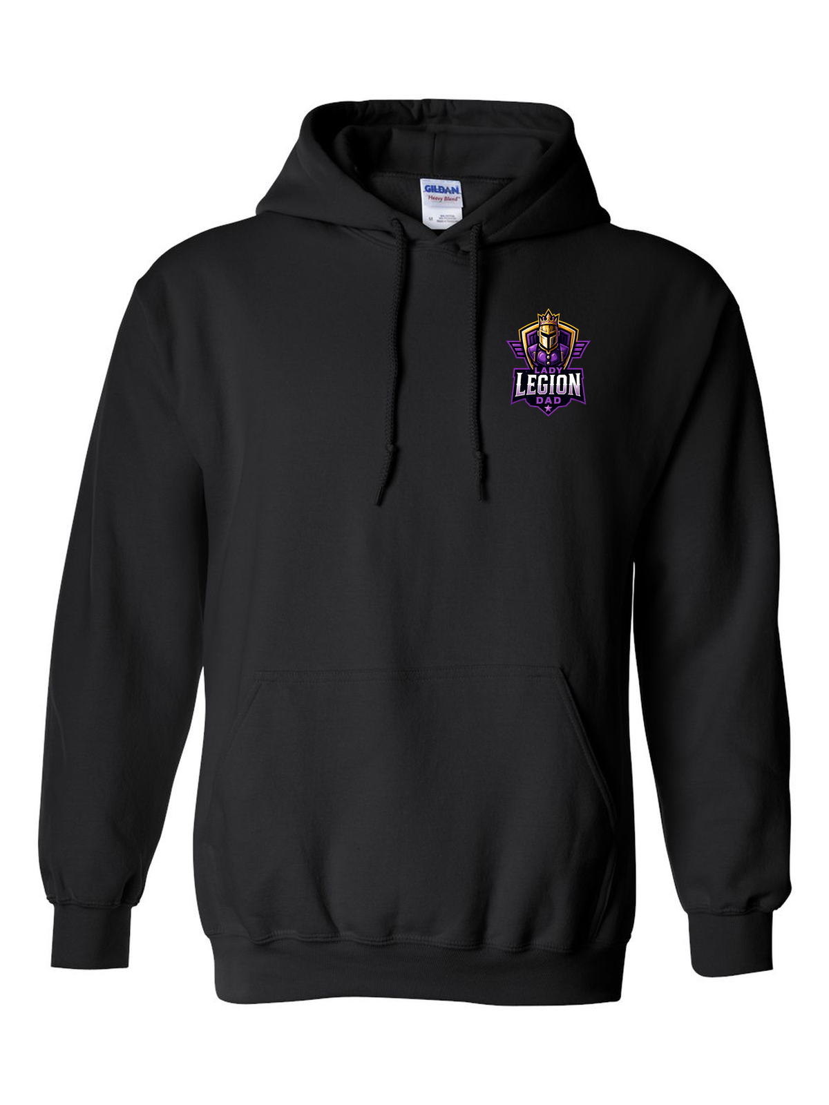 Lady Legion Family Pocket Hoodie, Dad badge, black