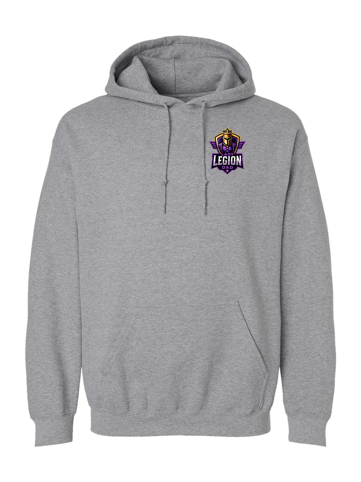 Lady Legion Family Pocket Hoodie, Dad badge, sport grey