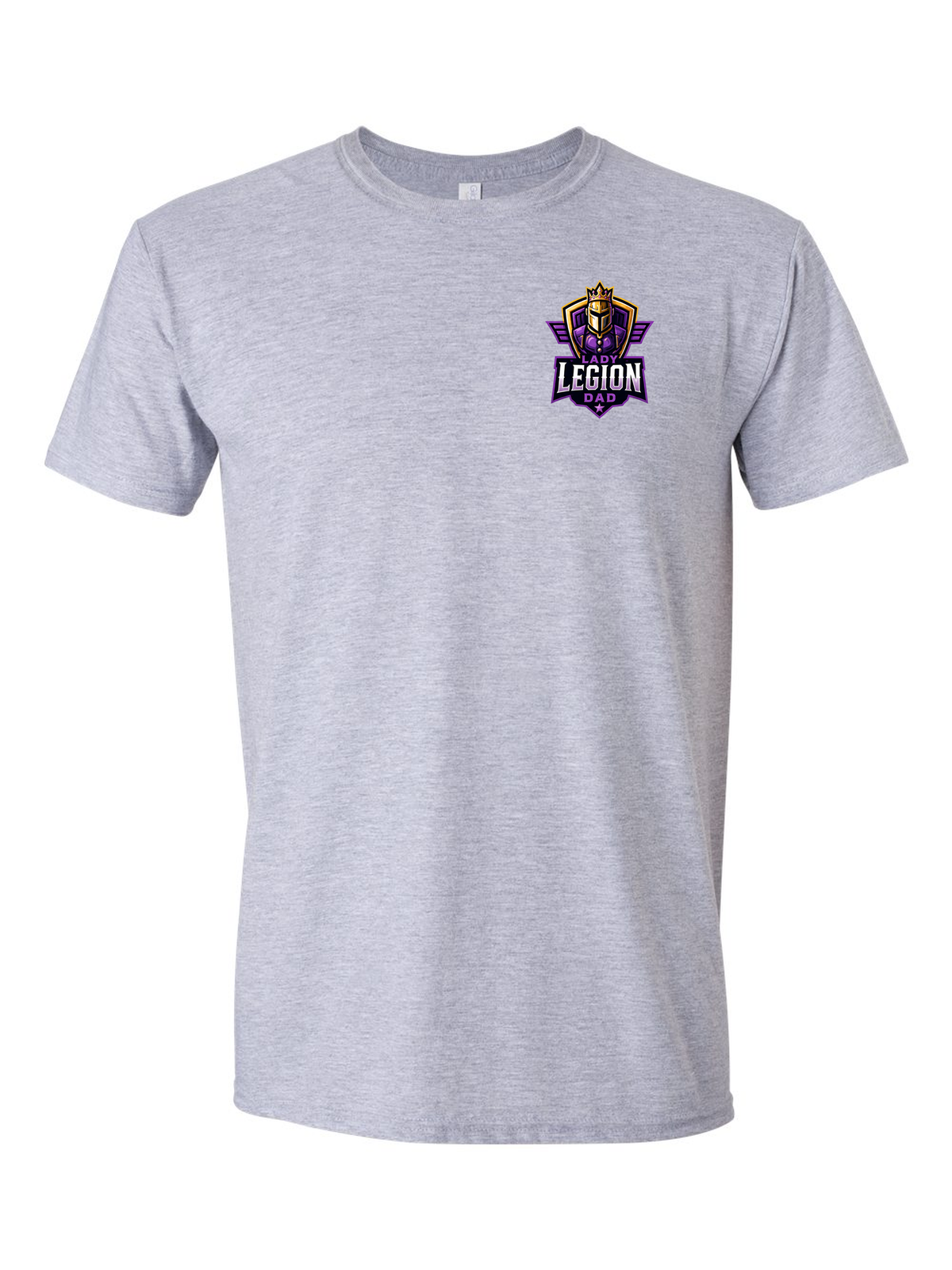 Lady Legion Family Pocket Tee, Dad badge, sport grey