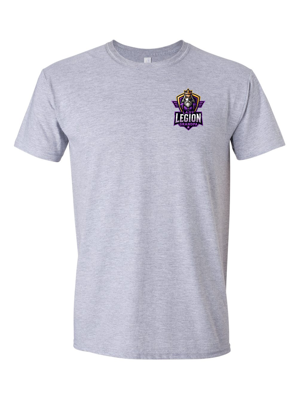 Lady Legion Family Pocket Tee, Grandpa badge, sport grey