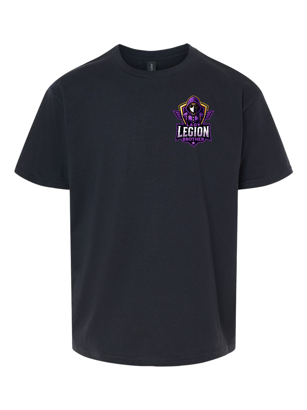 Lady Legion Family Pocket Tee (Youth), Brother badge, black