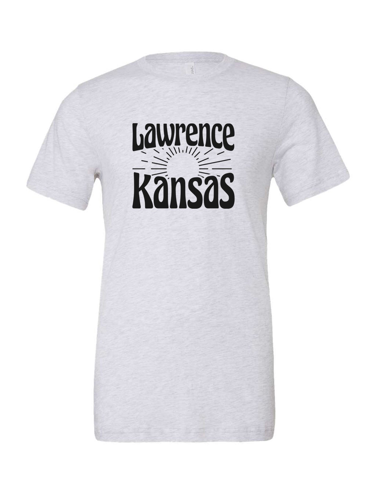 Lawrence Kansas Rays on a white t-shirt