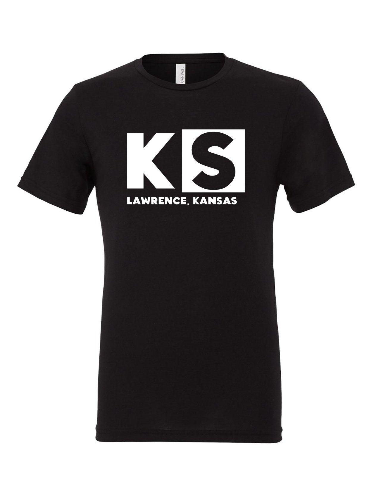 Lawrence, KS Cartoon Network Logo on a black t-shirt