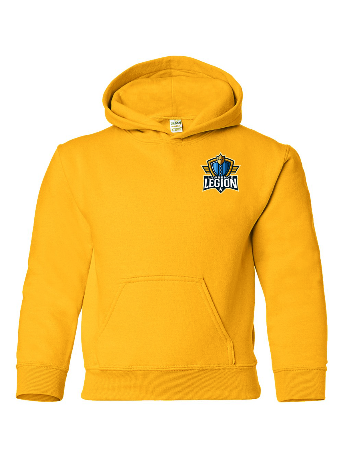 Lawrence Legion youth pocket hoodie in gold