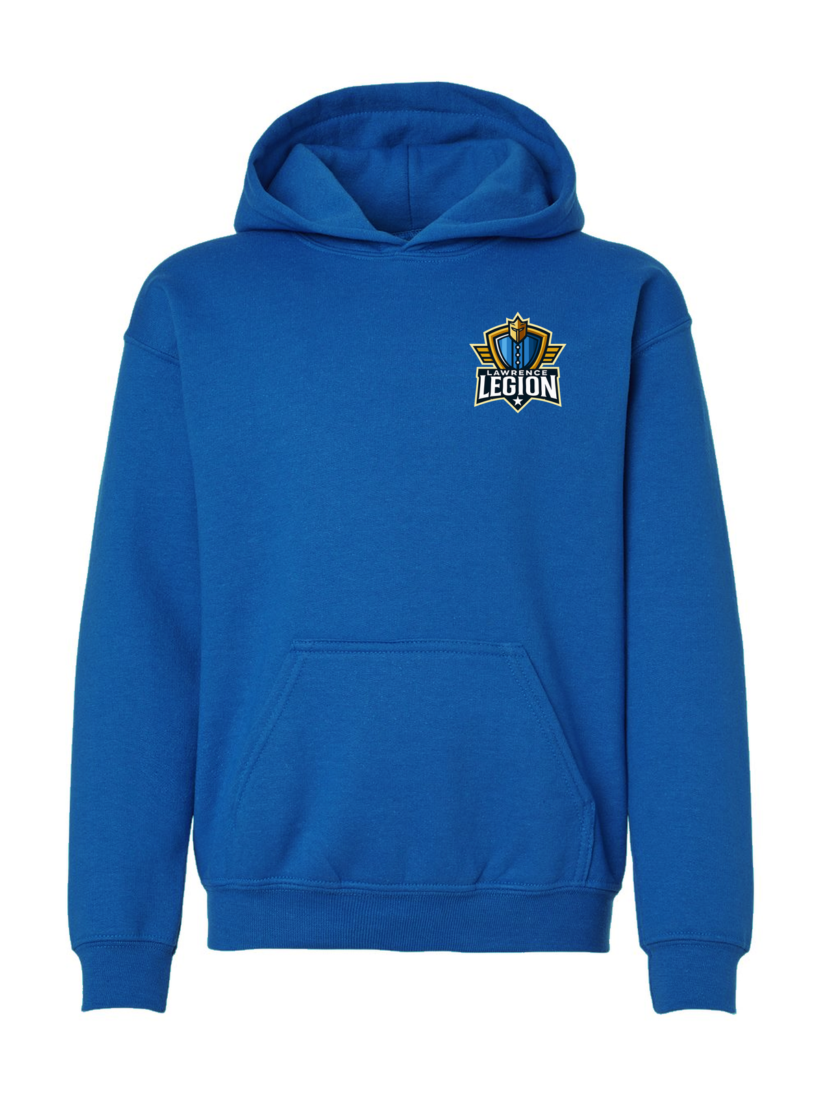 Lawrence Legion youth pocket hoodie in royal