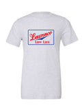 Lawrence Low Life on a white t-shirt