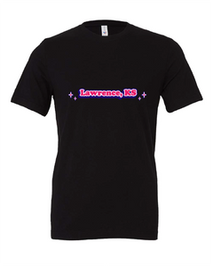 lawrence kansas local sparkle college town black tshirt t-shirt 
