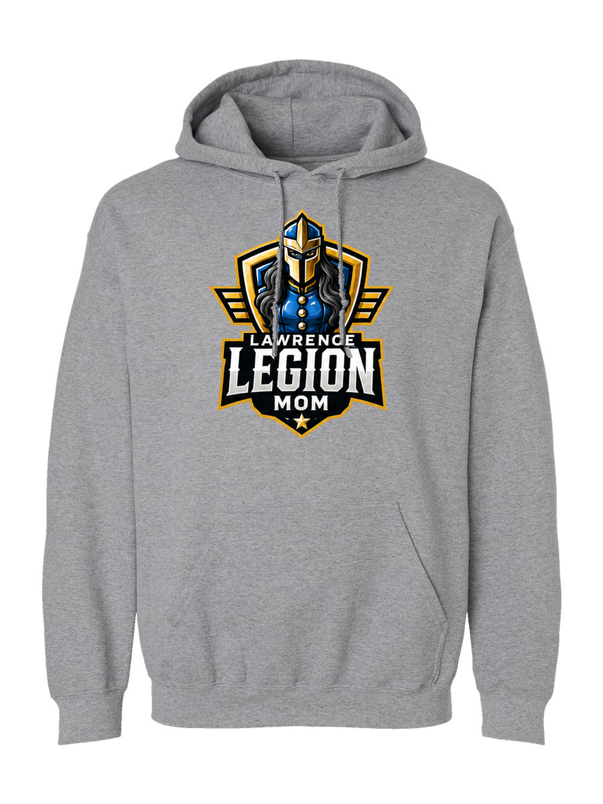Legion Boyz Family Hoodie, Mom badge, sport grey