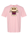 Lego Leia Costume design on a light pink t-shirt