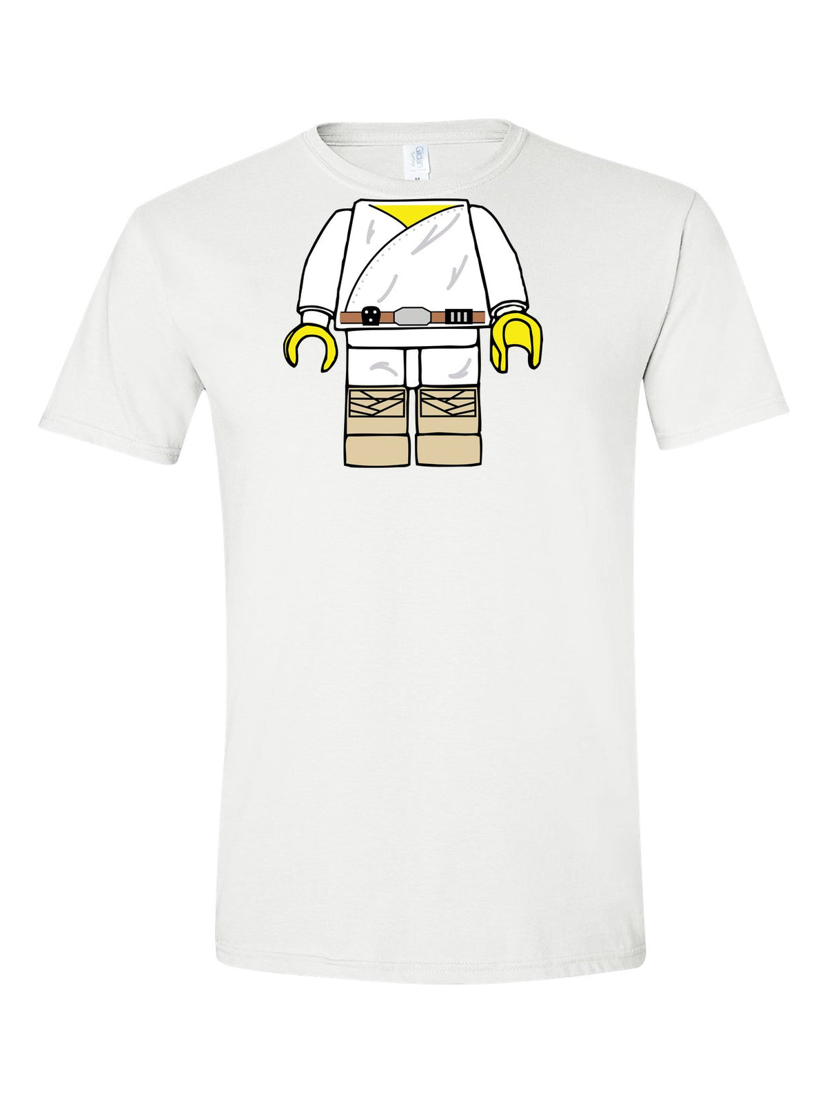 Lego Luke Skywalker Costume design on a white t-shirt