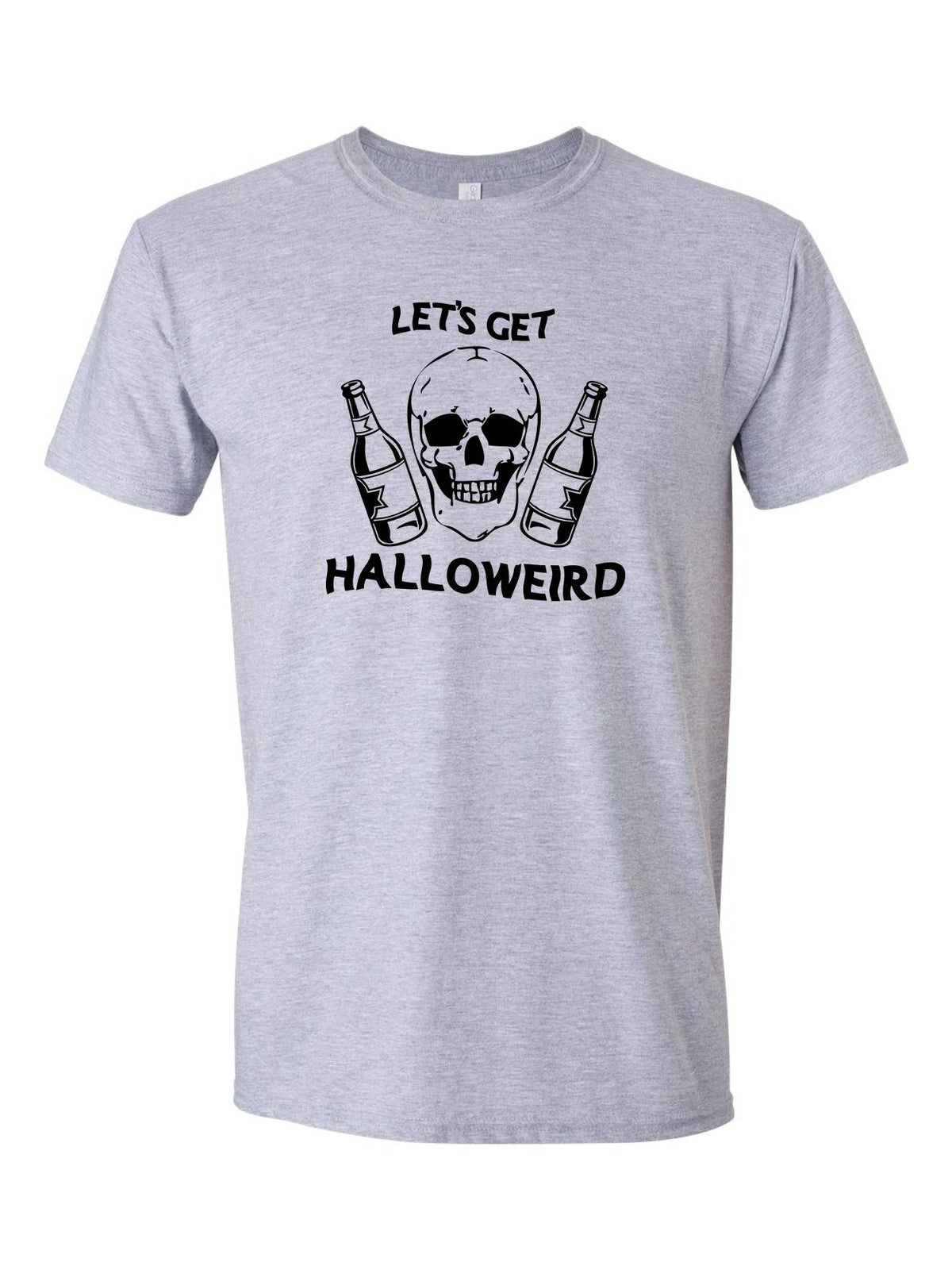 Let's Get Halloweird design on a sport grey t-shirt
