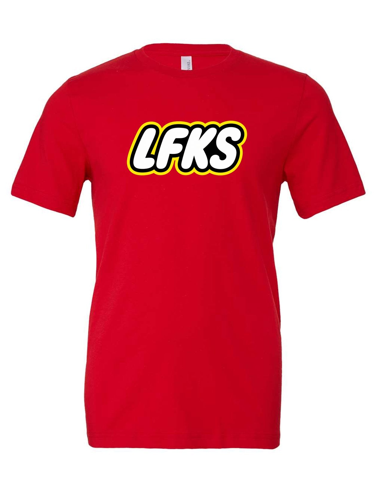 LFKS Classic tee on red Bella 3001