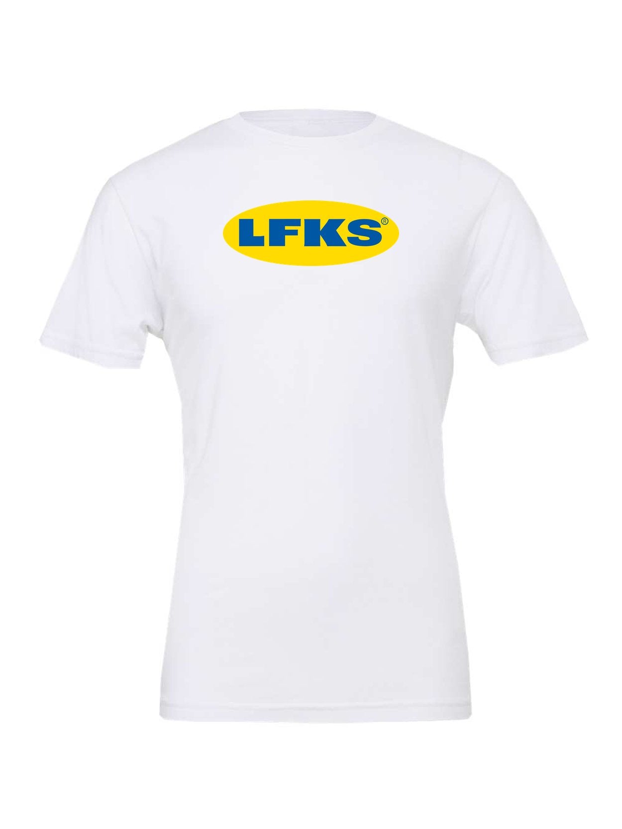 LFKS Flatpack tee on white Bella 3001
