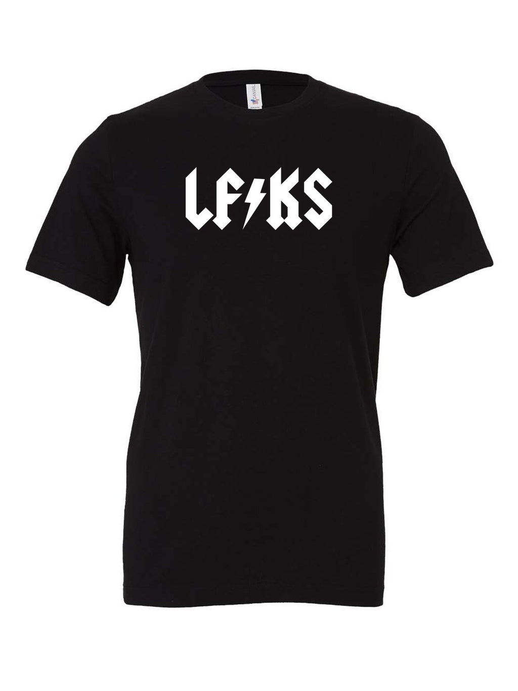 LFKS High Voltage tee on black Bella 3001
