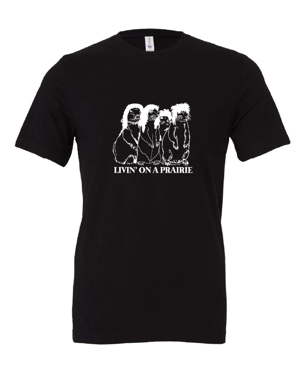 Livin' on a Prairie design on a black t-shirt
