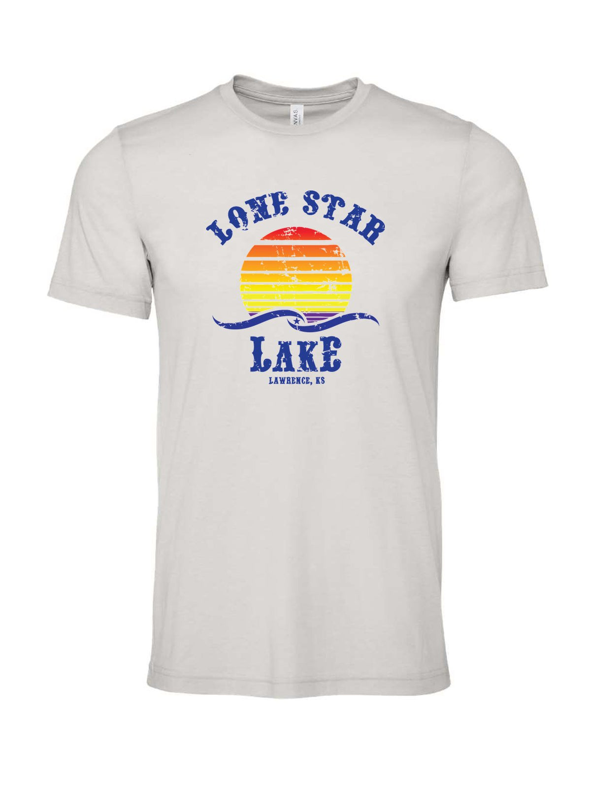 Lone Star Lake on a cement gray t-shirt