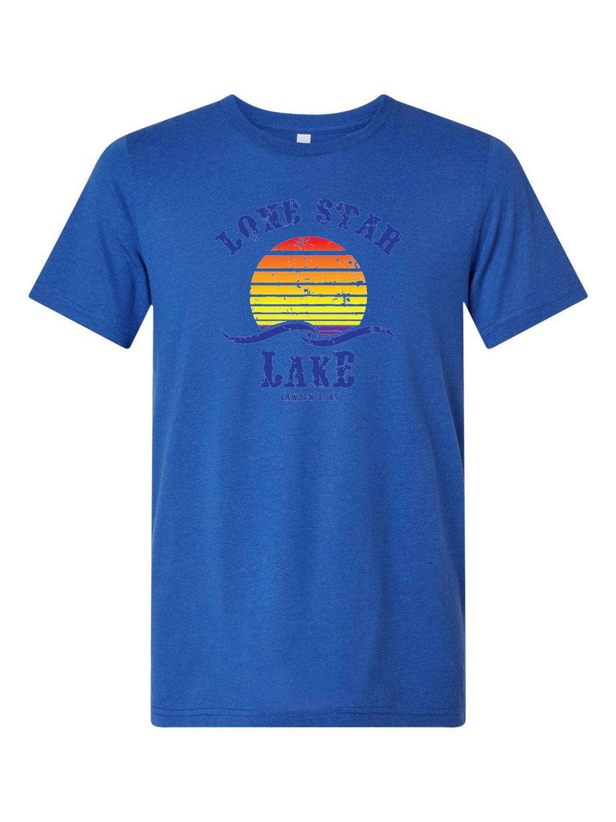 Lone Star Lake on a royal blue t-shirt