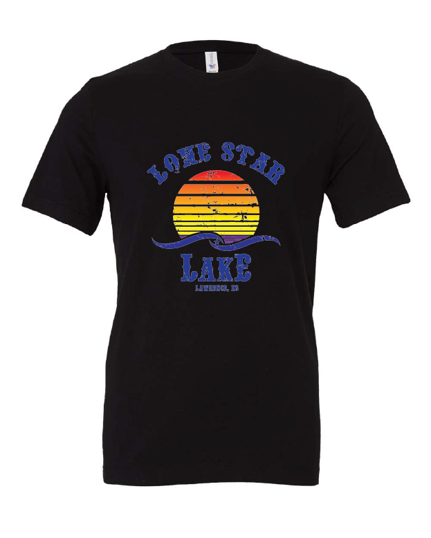 Lone Star Lake design on a black t-shirt