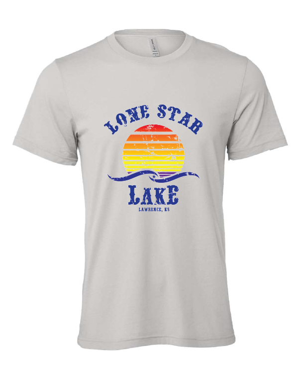 Lone Star Lake design on a gray t-shirt
