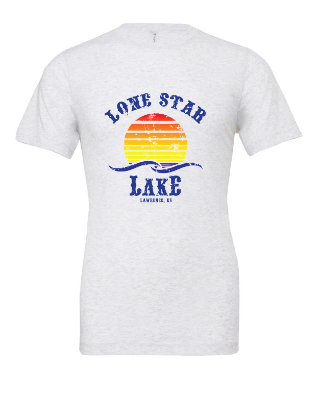 Lone Star Lake design on a white t-shirt