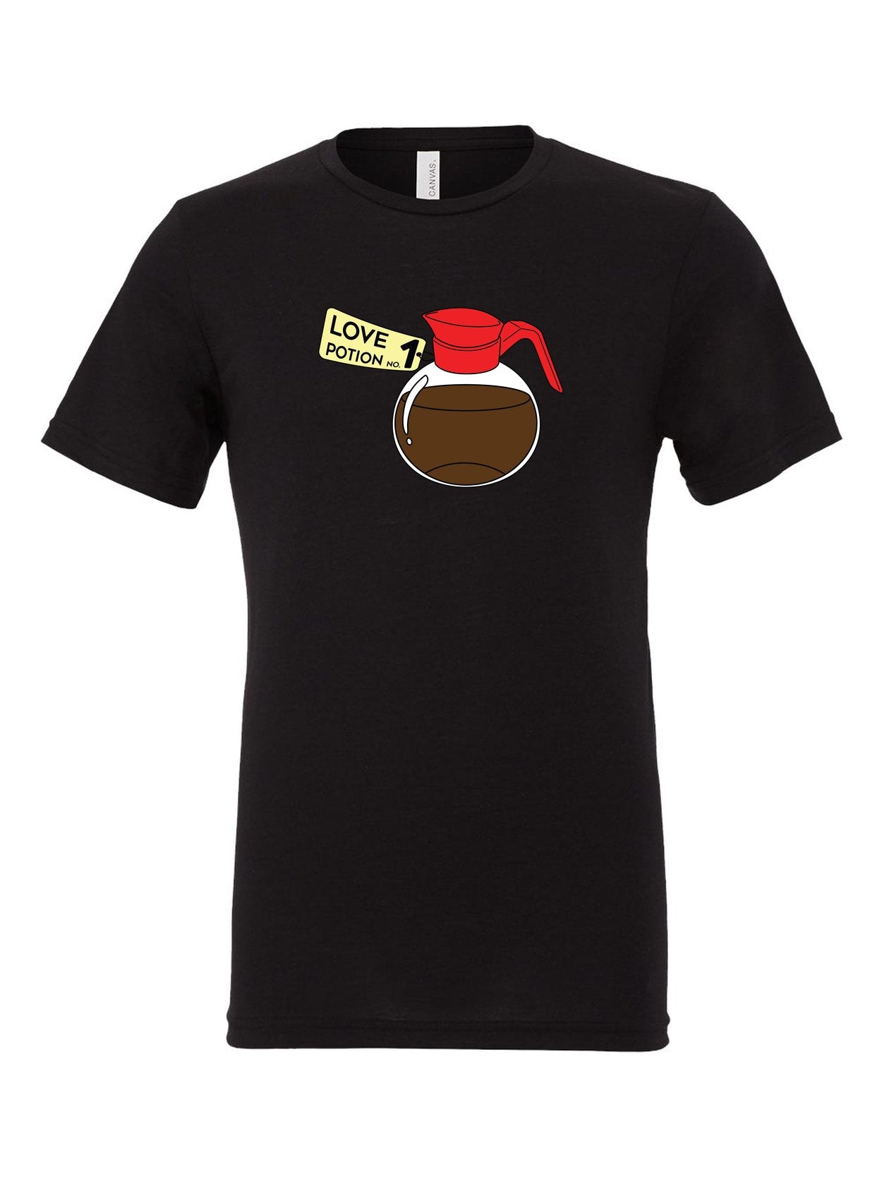 Love Potion No. 1 on a black t-shirt