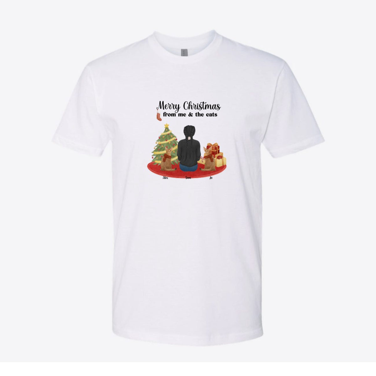 Merry Christmas From Me and the Cats Custom Tee