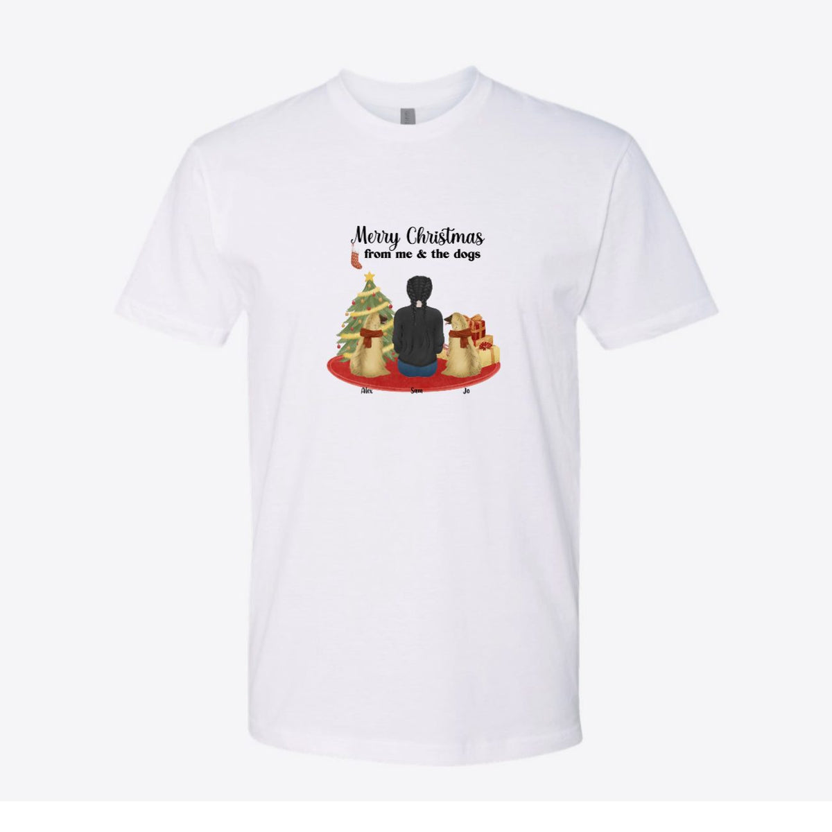 Merry Christmas From Me and the Dogs Custom Tee