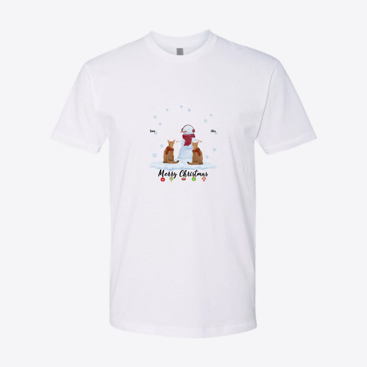 Merry Christmas Snowman Pets Custom Tee