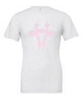 Middle Finger Uterus design on a white t-shirt