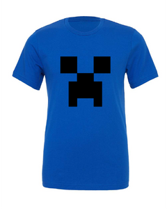 creeper minecraft video game blue tshirt t-shirt