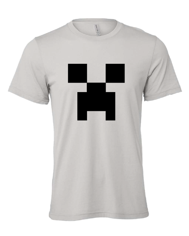 creeper minecraft video game gray tshirt t-shirt