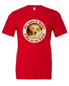 funny dog bacon red tshirt red t-shirt