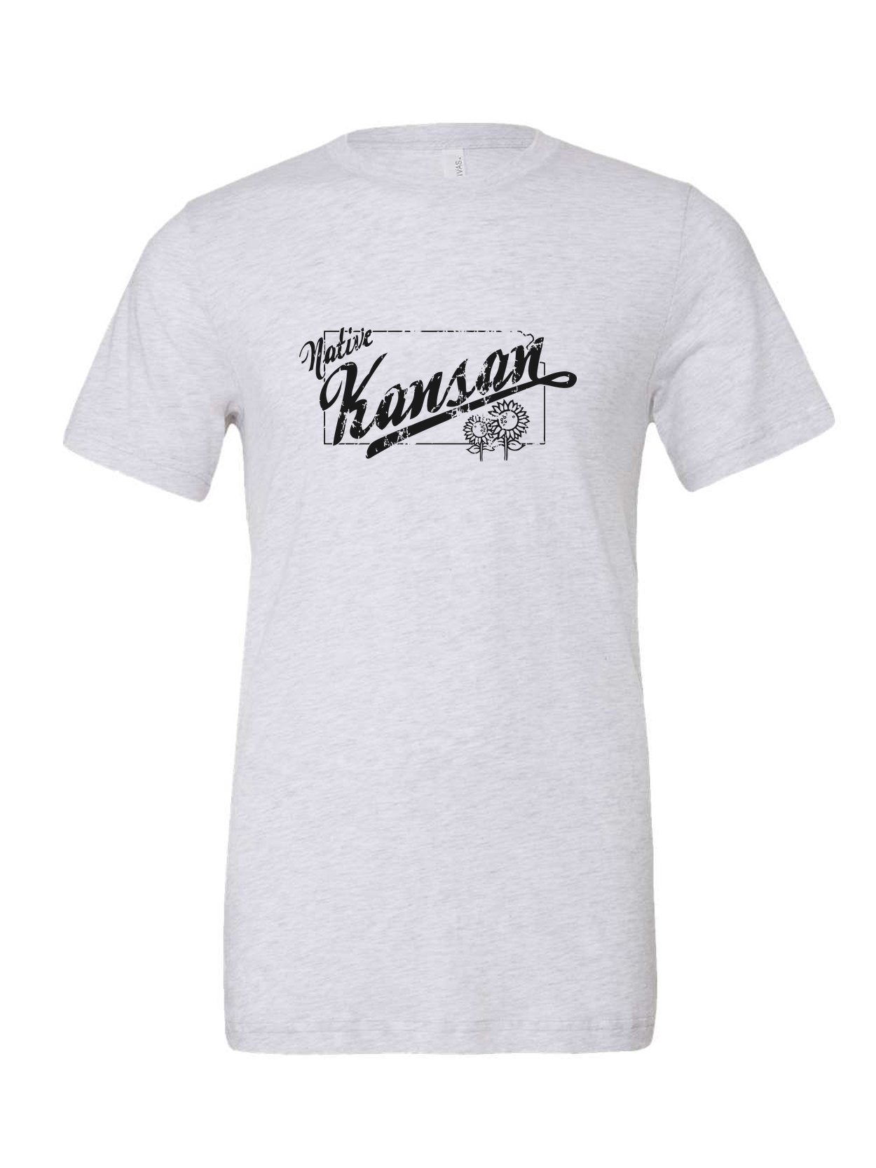 Native Kansan on a white t-shirt
