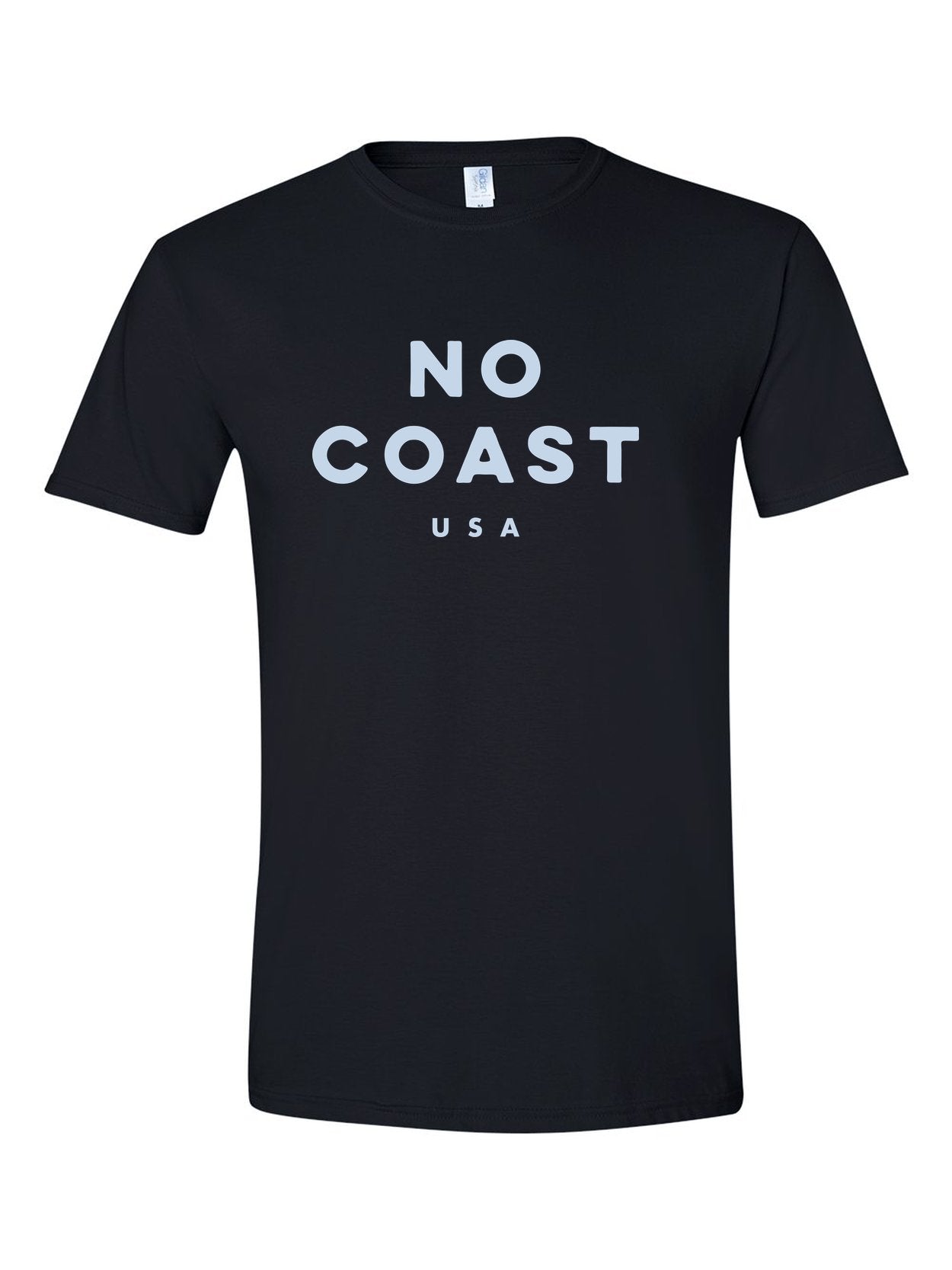 No Coast USA on a black t-shirt