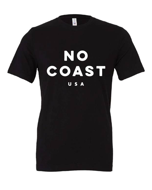 No Coast USA design on a black t-shirt