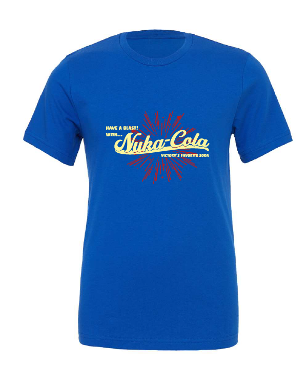 fallout tv show video game nuka cola blue tshirt t-shirt 