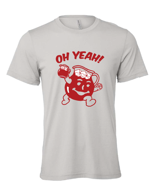 Oh Yeah! design on a gray t-shirt