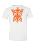 Orange Ribcage Costume design on a white t-shirt