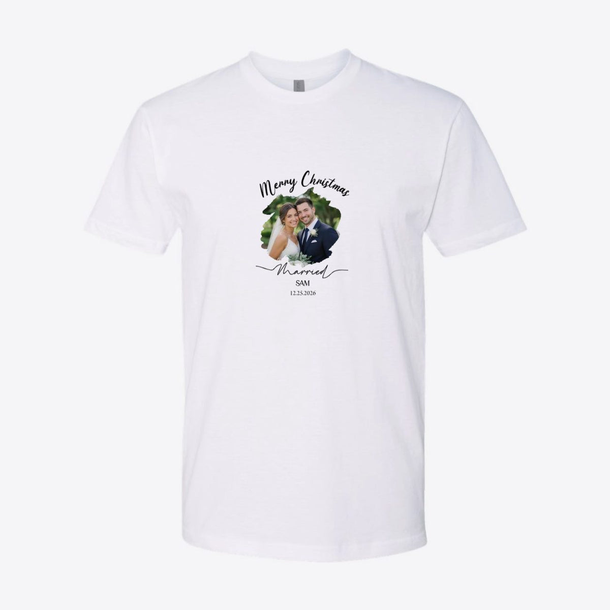 Our First Christmas Married Photo Custom Tee